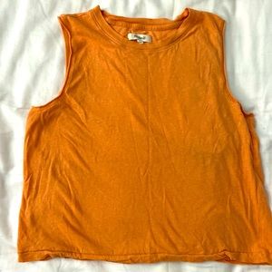 Madewell Cropped Muscle Tank, Size Small